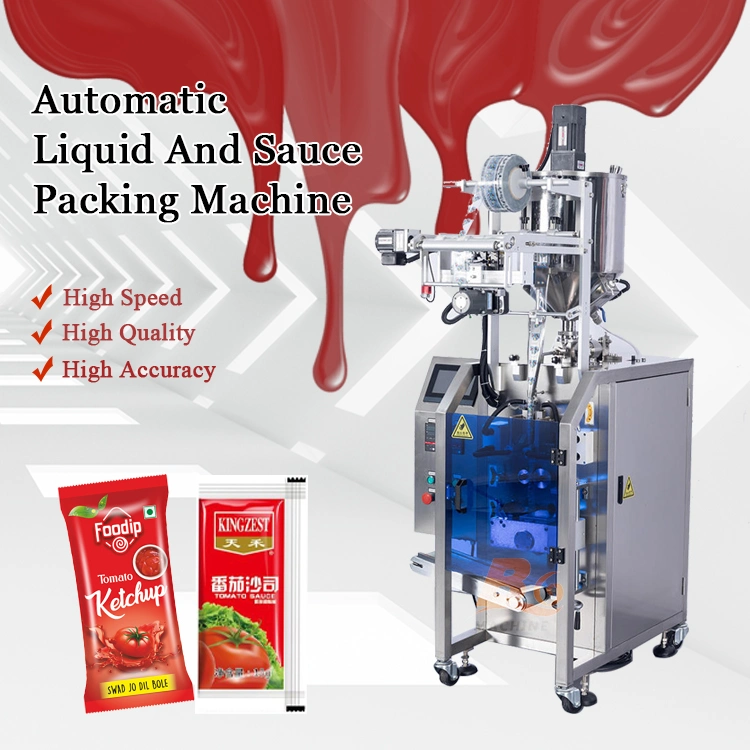 Small Automatic Honey/Ketchup/Sauce/Oil/Liquid/Lotion/Shampoo/Jelly/Liquid Soap/Juice/Tomato Paste Food Sachet Pouch Packaging Packing Filling Sealing Machine